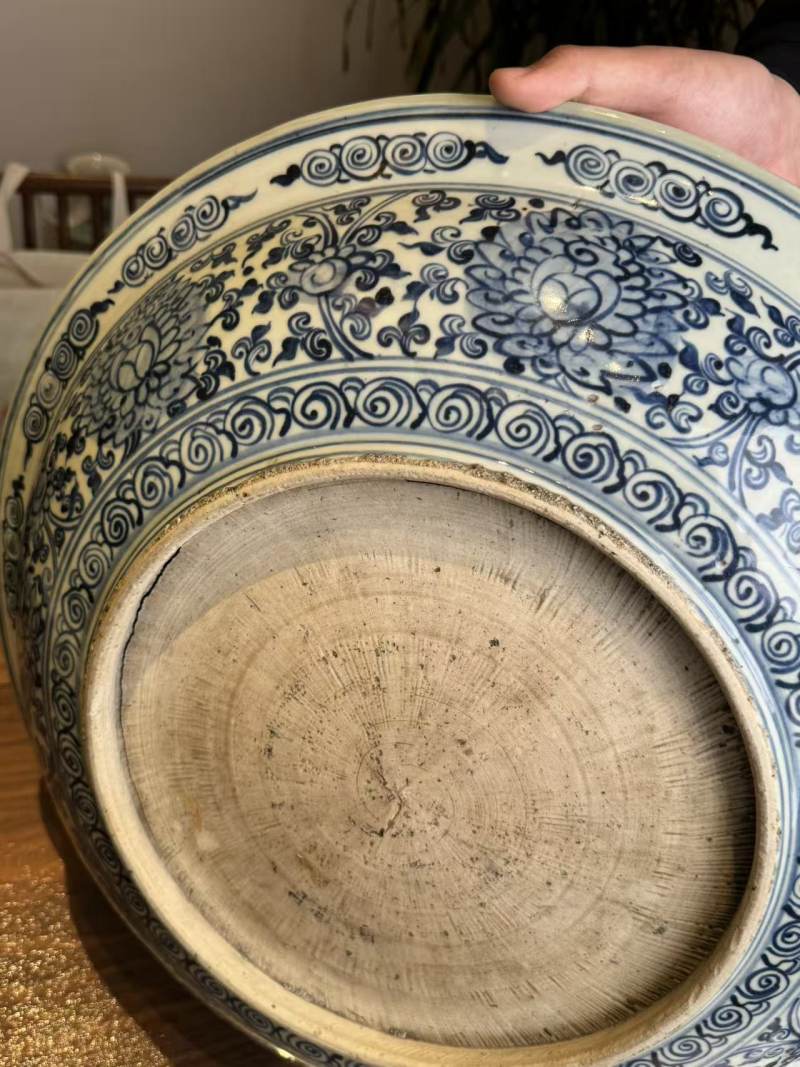 明青花 正统青花麒麟瑞兽纹大盘 - 图8