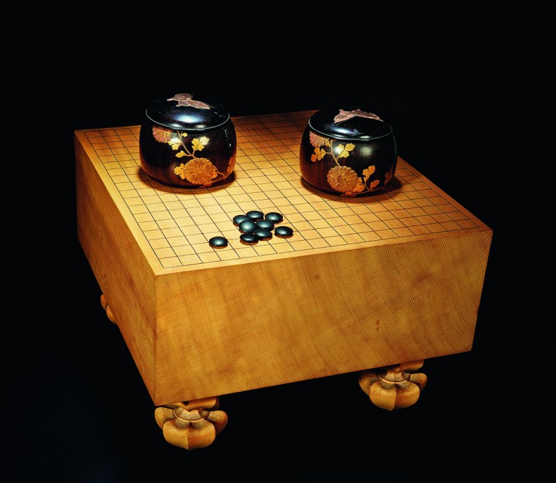 清 老红木描金莳荟围棋盒/榧木围棋 一套