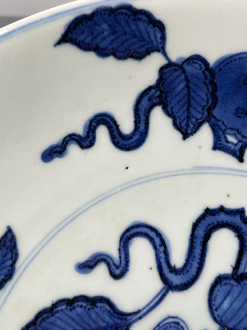 清雍正 仿宣窑青花花果纹盘 - 图23