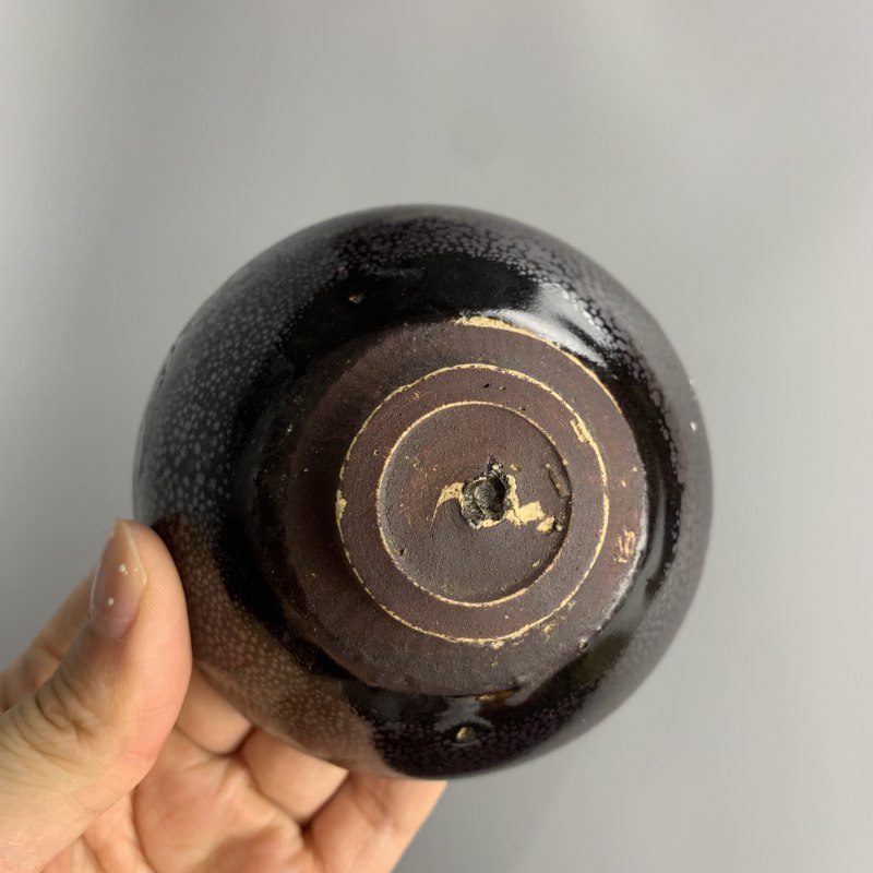 明代 怀仁窑黑釉油滴盏 - 图10