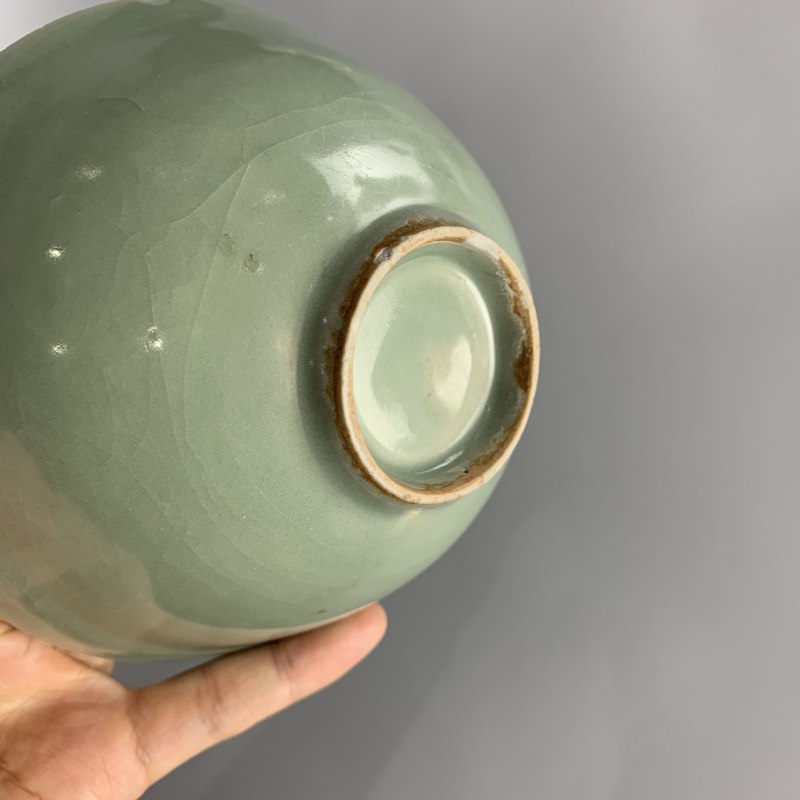明代 龙泉窑青釉深腹刻花盏 - 图11
