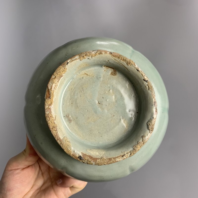 明代 天青釉花口钵碗 - 图8