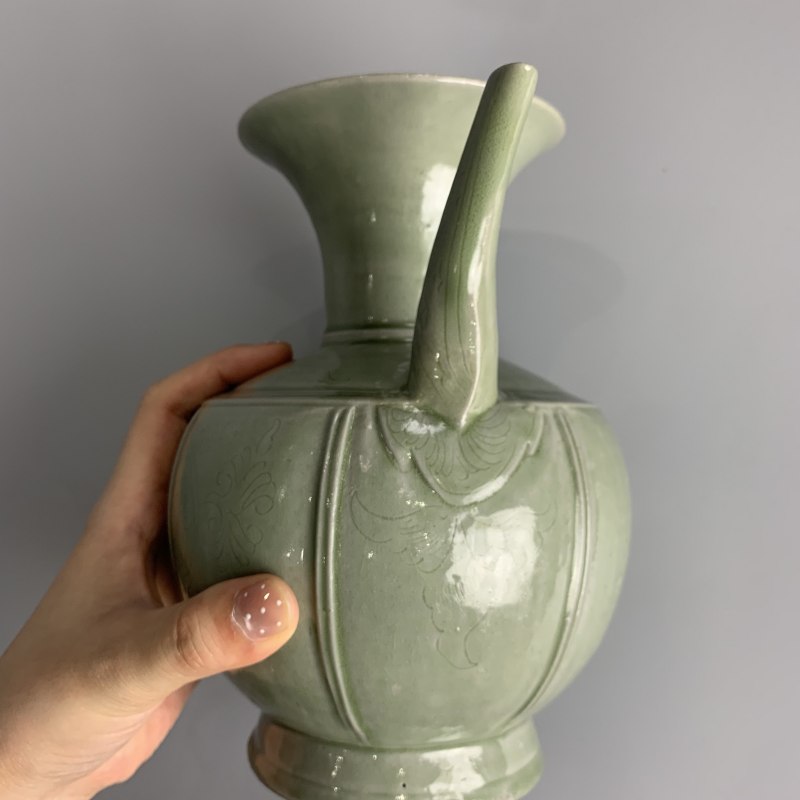 明代 青釉刻花执壶 - 图13