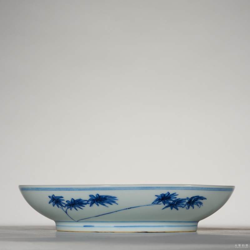 清康熙 青花高仕图盘 - 图3