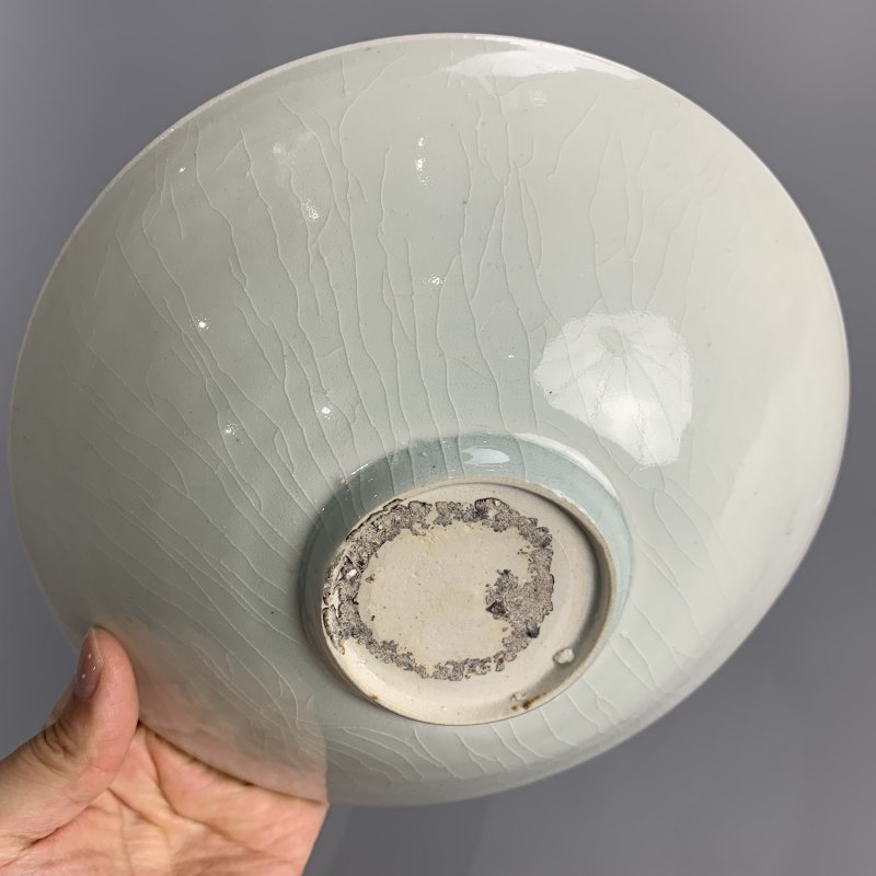 明代 青白釉刻娃娃碗 - 图6