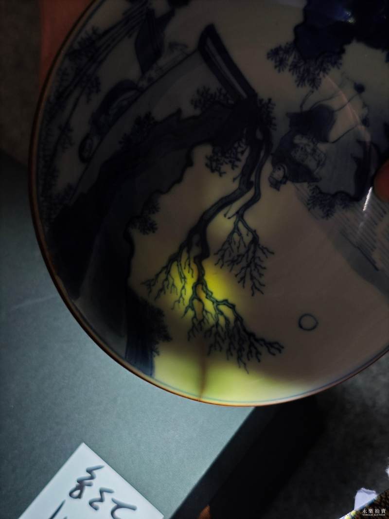 清康熙 青花人物纹盘 - 图4