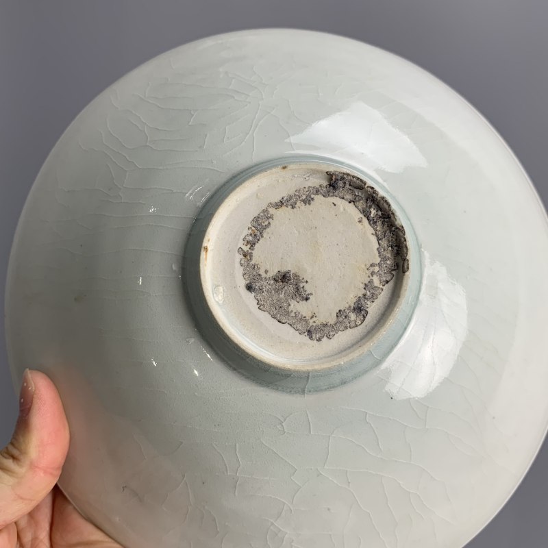 明代 青白釉刻娃娃碗 - 图9