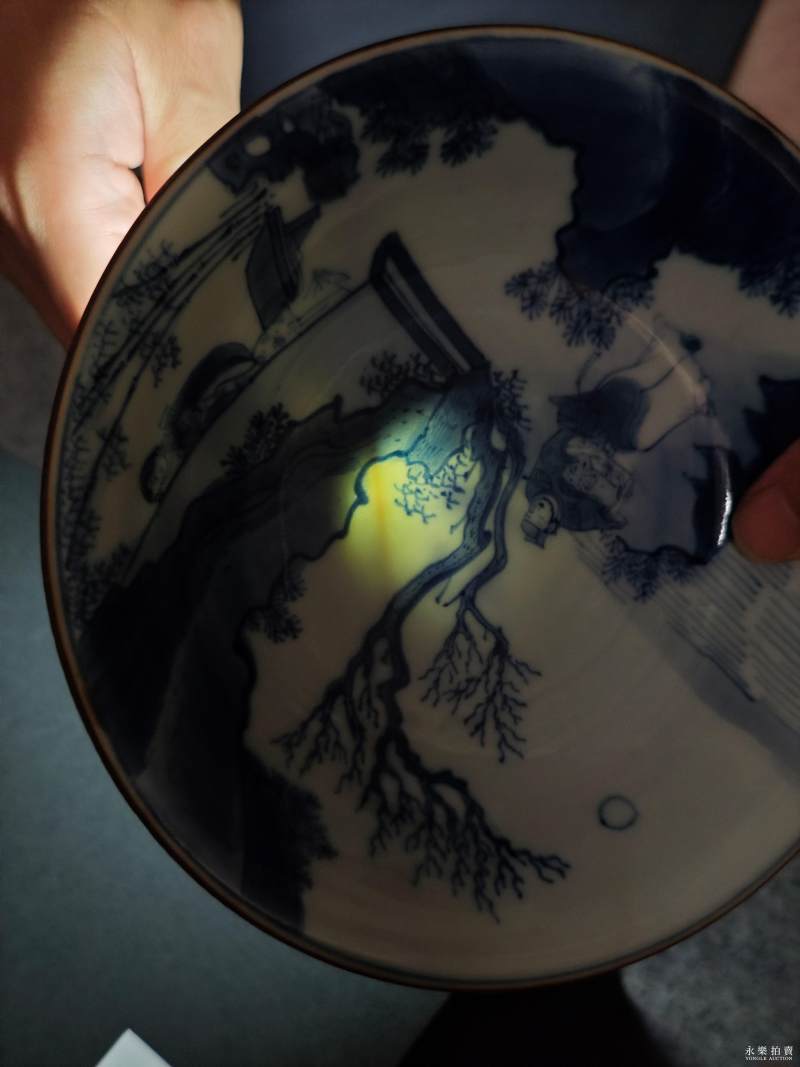 清康熙 青花人物纹盘 - 图5