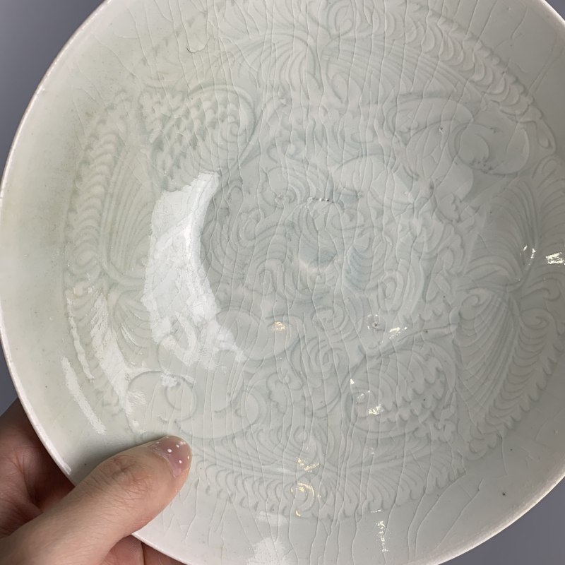 明代 青白釉刻娃娃碗 - 图10