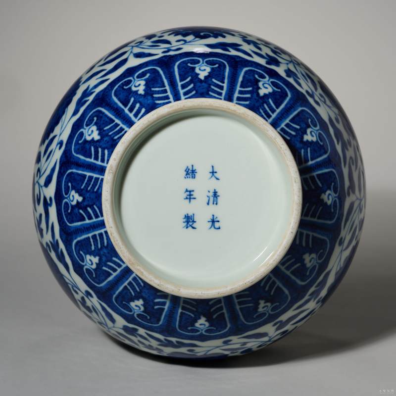 清光绪 青花缠枝莲纹赏瓶 - 图4