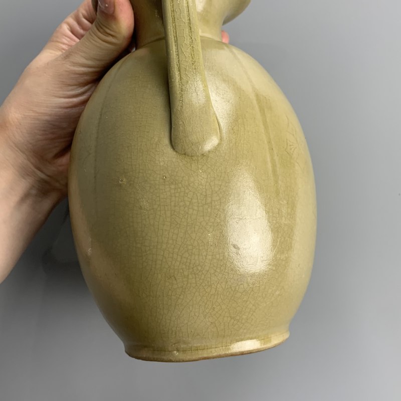 明代 青釉刻花执壶 - 图10