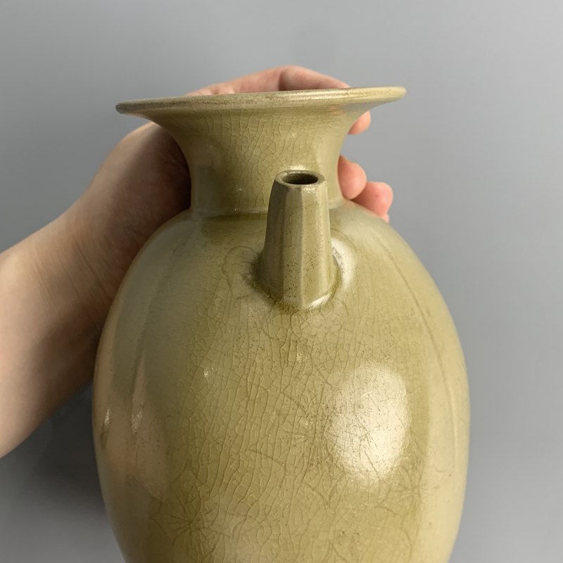 明代 青釉刻花执壶 - 图12