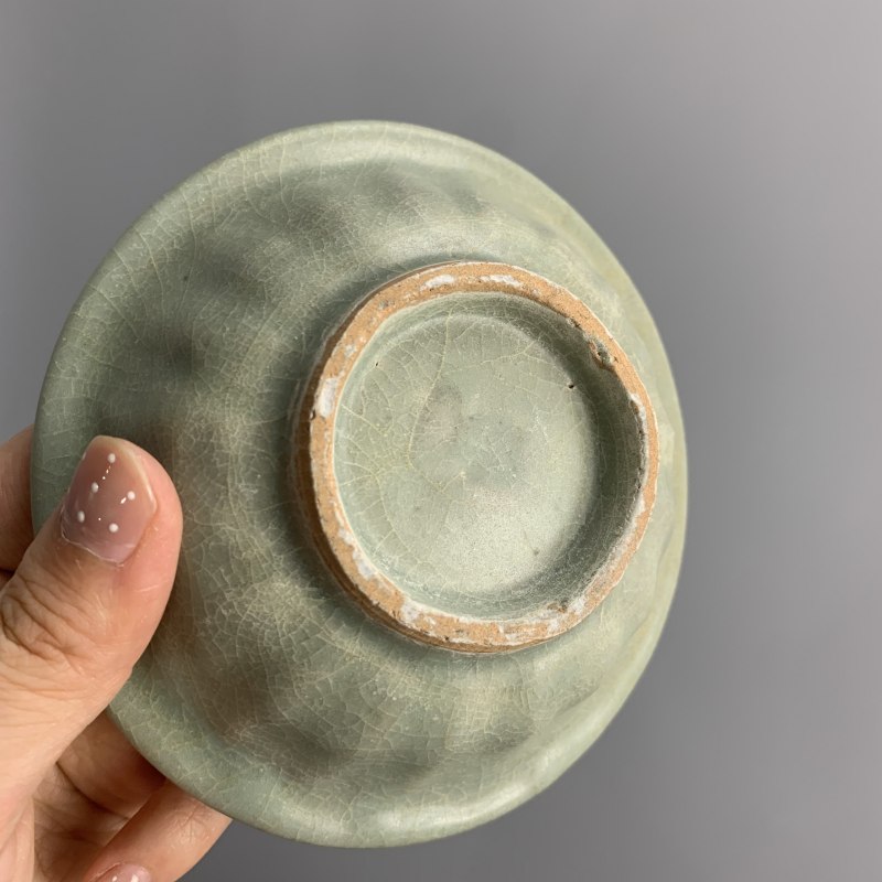 明代 龙泉窑粉青釉双鱼洗 - 图5