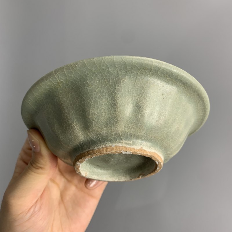 明代 龙泉窑粉青釉双鱼洗 - 图7