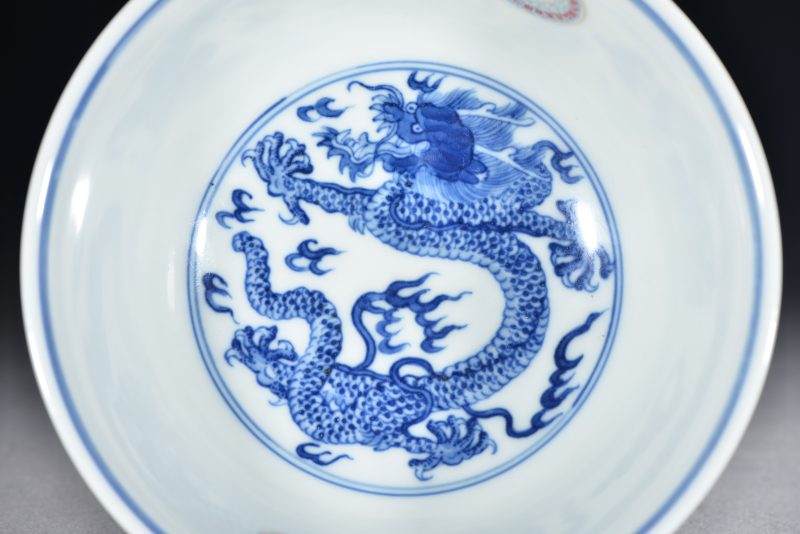 清 青花福寿龙纹碗（2件） - 图13