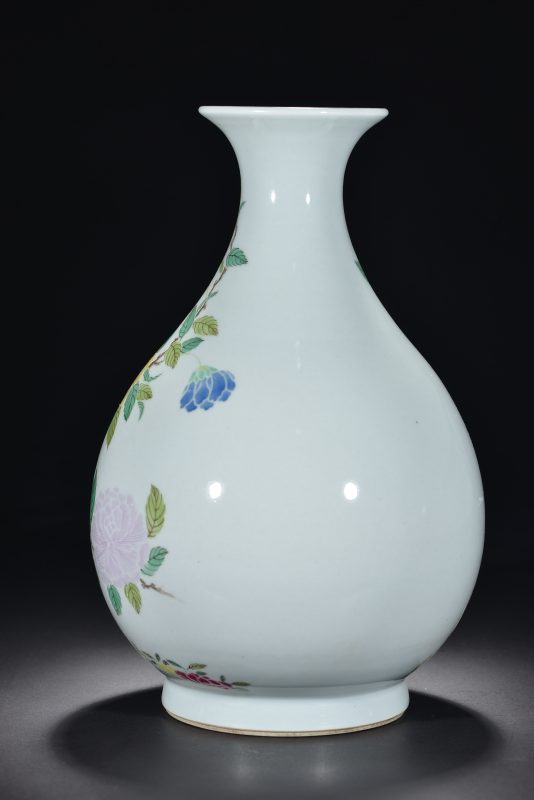 清 粉彩花卉纹玉壶春瓶 - 图2