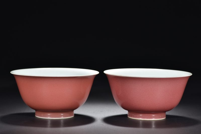 清 霁红釉碗（2件） - 图6