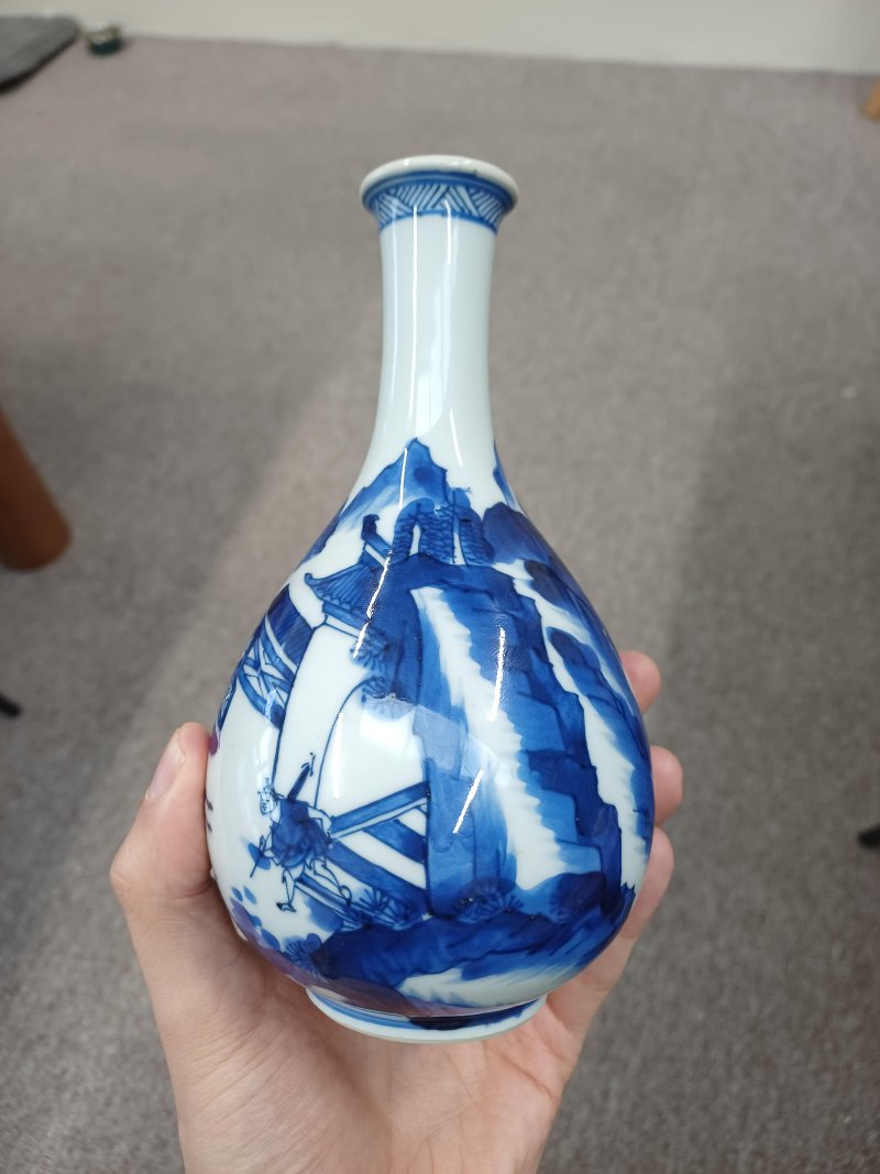 清康熙 青花韓信故事圖玉壺春瓶 | Santos Collection | A fine Chinese blue and white 'Han Xin' pear-shaped vase, Qing dynasty, Kangxi period - 图15