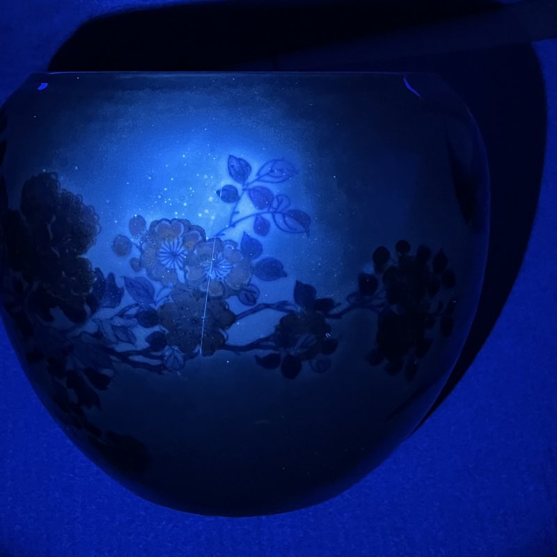 清康熙青花釉里红花鸟卷缸 - 图13
