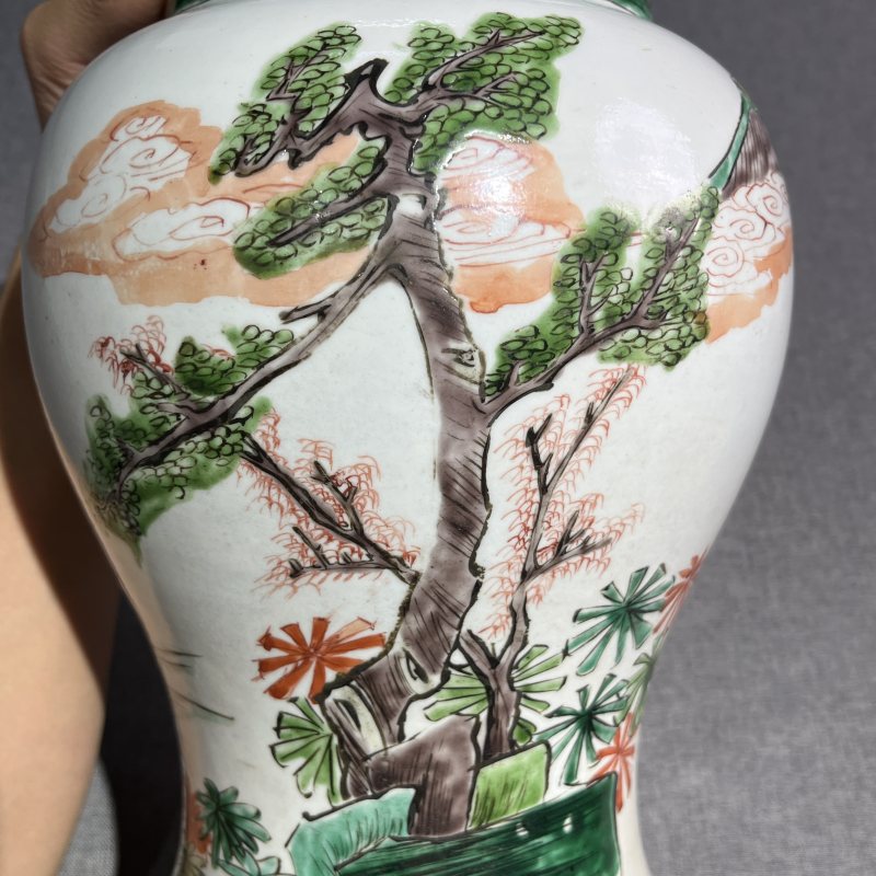 清康熙青花人物故事凤尾尊 - 图7
