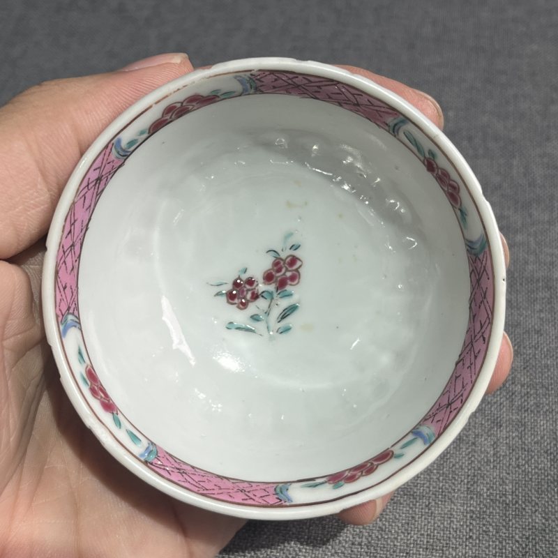 清雍正粉彩大吉图杯碟一套 - 图7