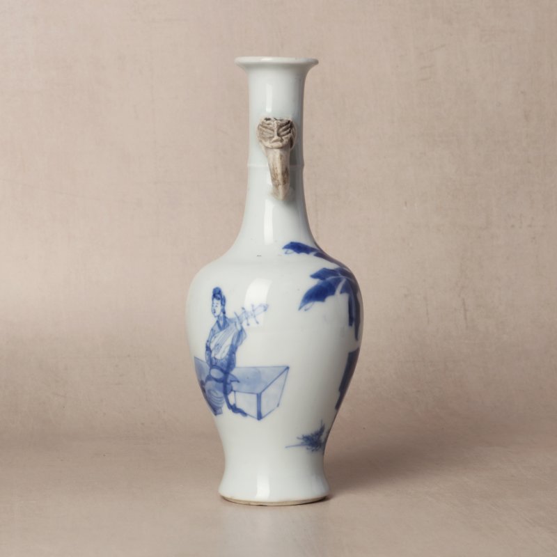 清康熙 青花奏樂圖雙耳瓶 | Santos Collection | A fine Chinese blue and white 'musicians' twin-handled vase, Qing dynasty, Kangxi period - 图12