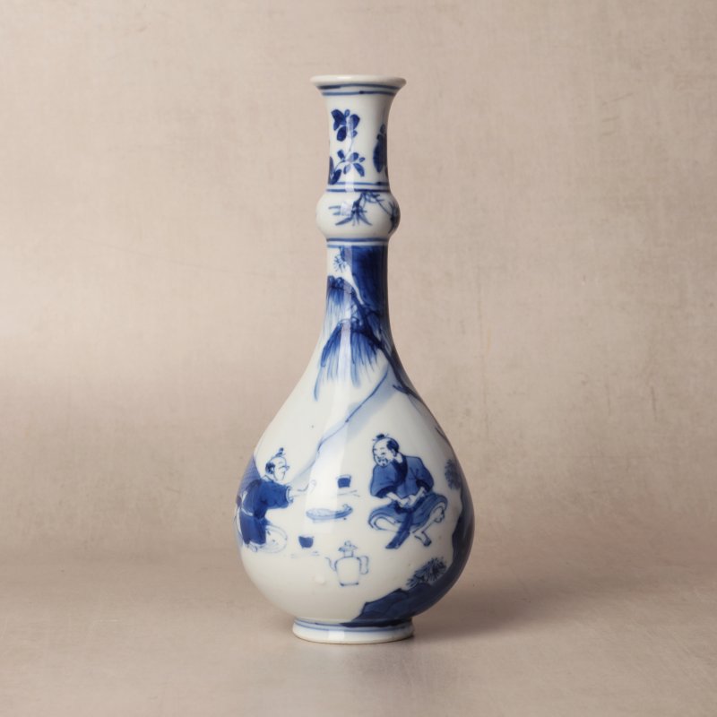 清康熙 青花漁夫圖瓶 | Santos Collection | A fine Chinese blue and white 'fishermen' vase, Qing dynasty, Kangxi period - 图12