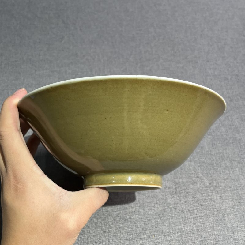 清乾隆蟹甲青釉斗笠碗 - 图4