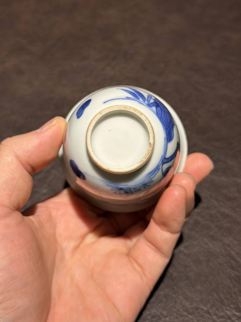 清康熙 青花花鸟纹铃铛杯 - 图7