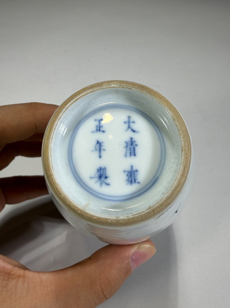 清雍正 粉彩花鸟纹莱菔尊 - 图12