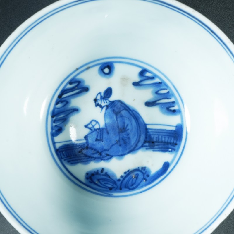 明万历 青花婴戏图碗 - 图7