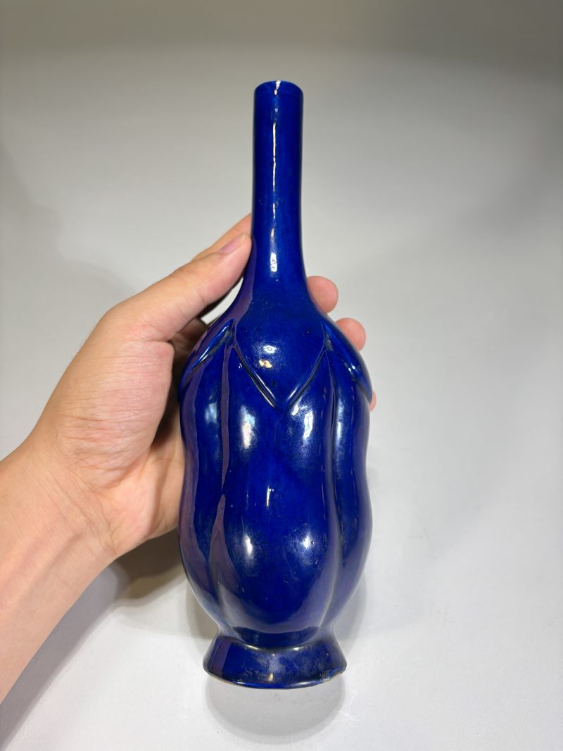 清中期 茄皮紫釉长颈瓶 - 图2