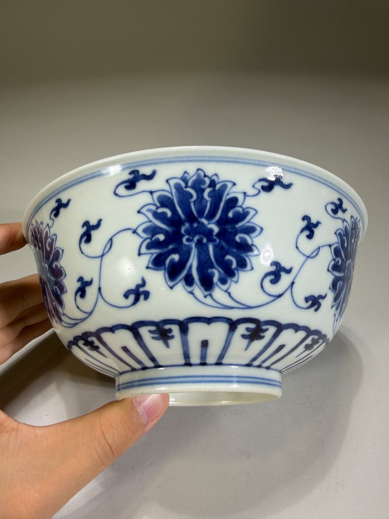 清光绪 青花缠枝莲纹碗 - 图4