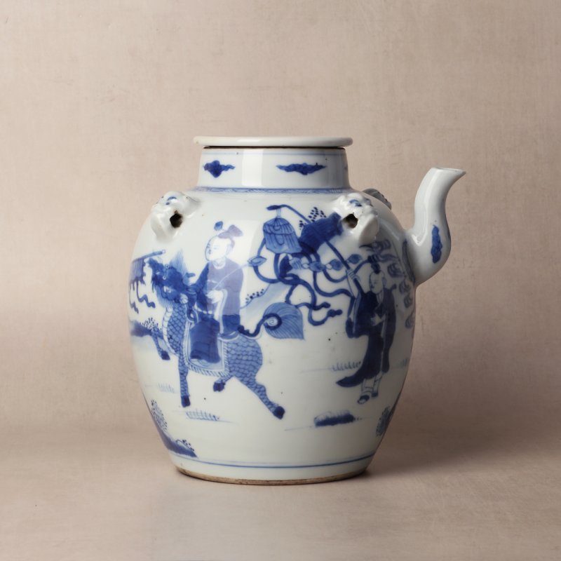 清康熙 青花嬰戲圖酒壺 | Santos Collection | A Chinese blue and white 'boys' wine pot, Qing dynasty, Kangxi period - 图3