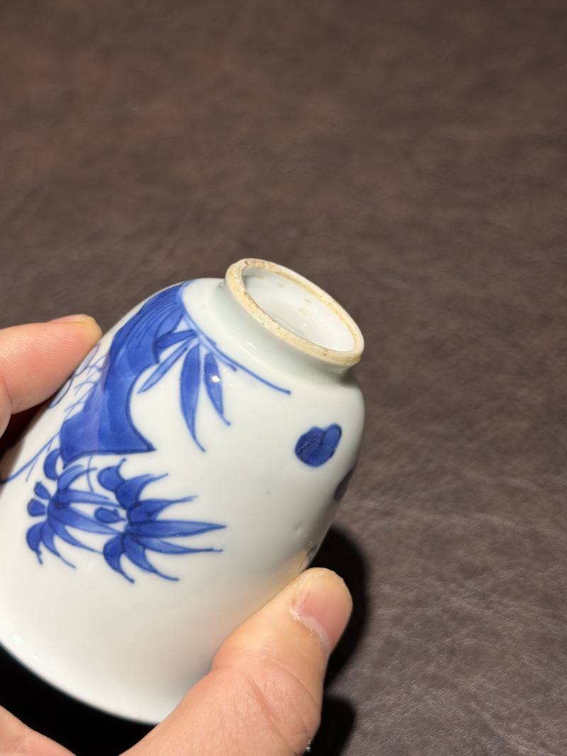 清康熙 青花花鸟纹铃铛杯 - 图9