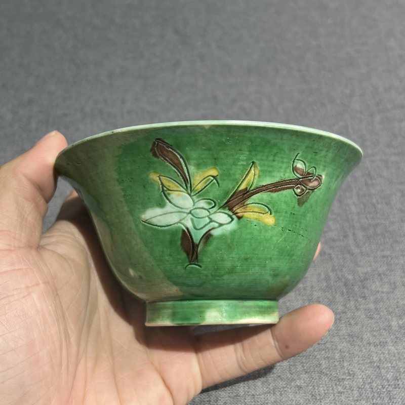 清康熙素三彩花卉碗一对 - 图13