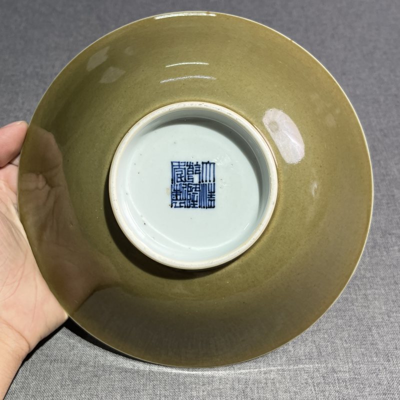 清乾隆蟹甲青釉斗笠碗 - 图8