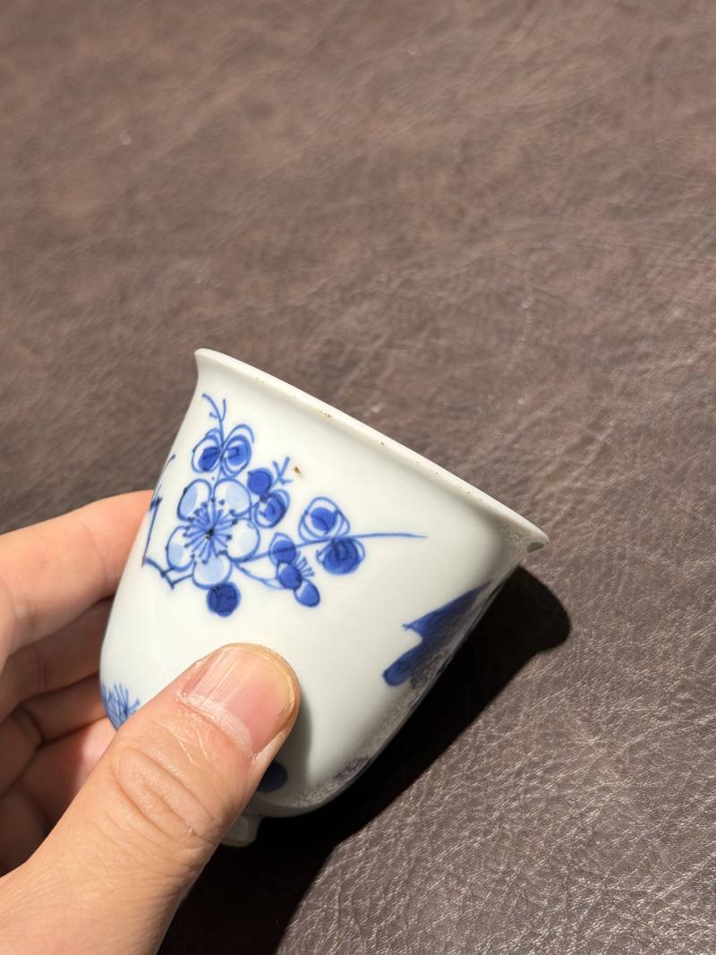 清康熙 青花花鸟纹铃铛杯 - 图10