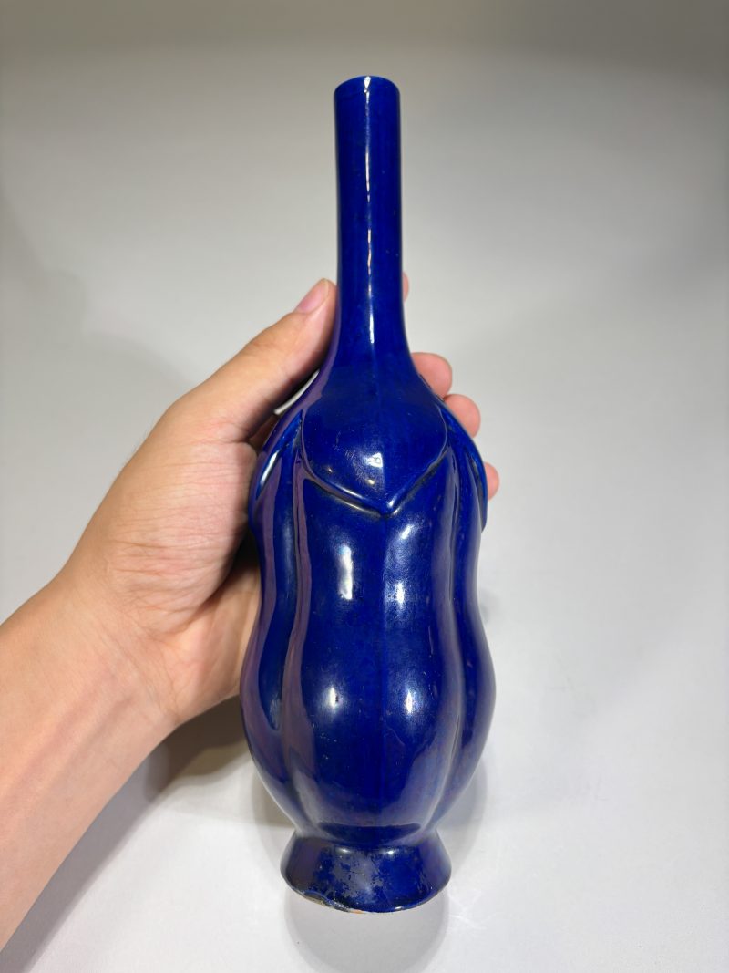 清中期 茄皮紫釉长颈瓶 - 图3