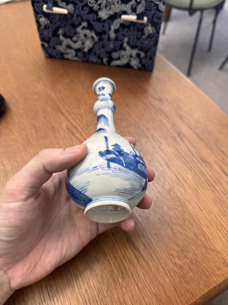 清康熙 青花漁夫圖瓶 | Santos Collection | A fine Chinese blue and white 'fishermen' vase, Qing dynasty, Kangxi period - 图4