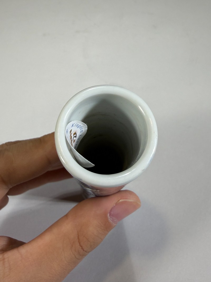 清康熙 青花缠枝花卉纹香筒 - 图8