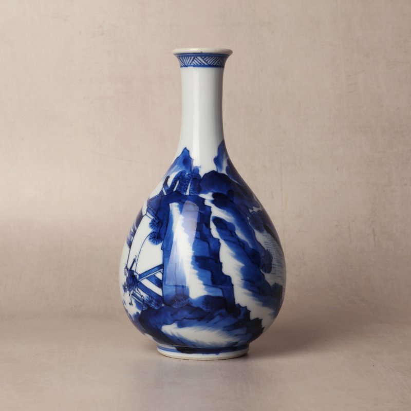 清康熙 青花韓信故事圖玉壺春瓶 | Santos Collection | A fine Chinese blue and white 'Han Xin' pear-shaped vase, Qing dynasty, Kangxi period - 图9