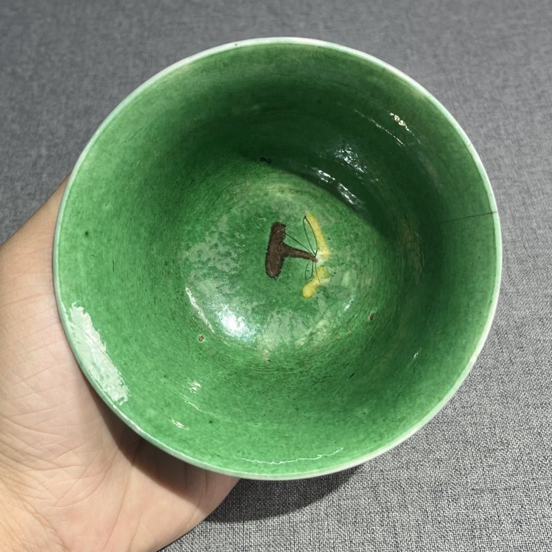 清康熙素三彩花卉碗一对 - 图15