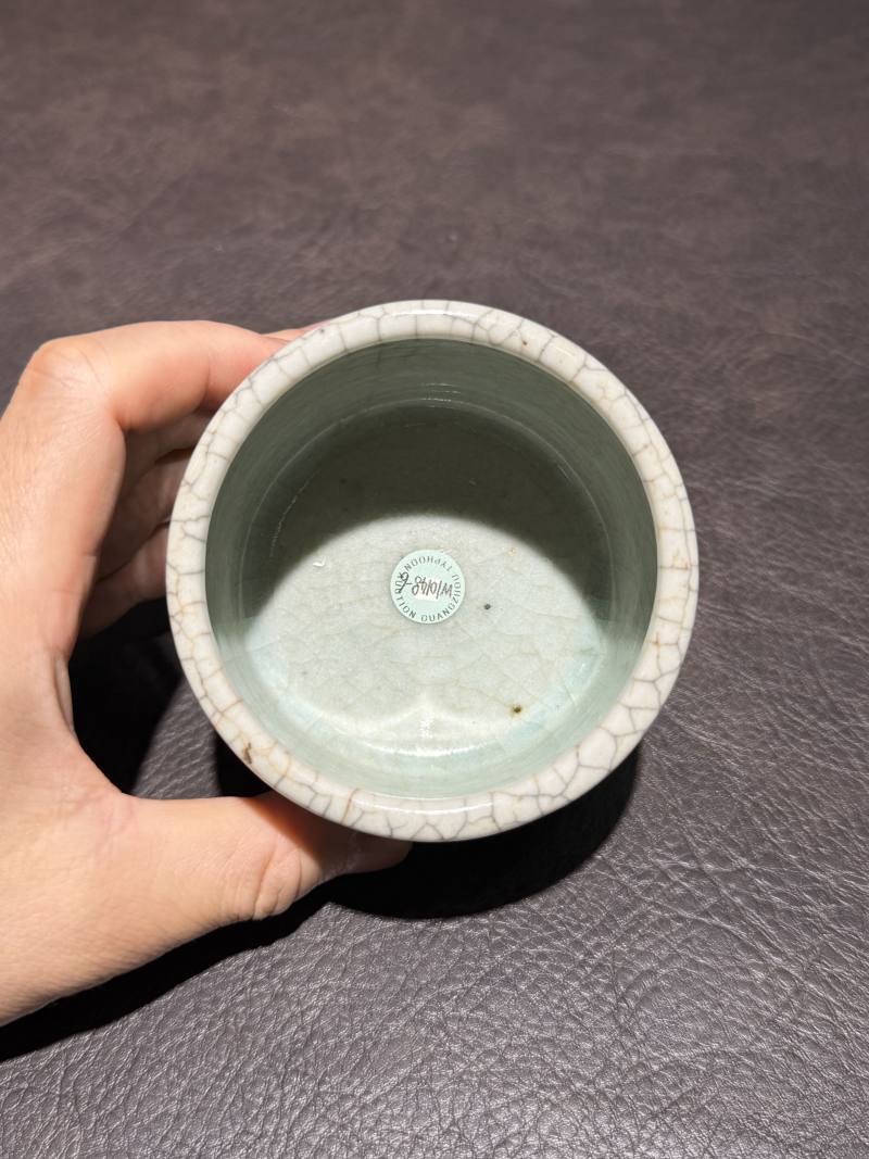 清乾隆 哥釉筒式炉 - 图4