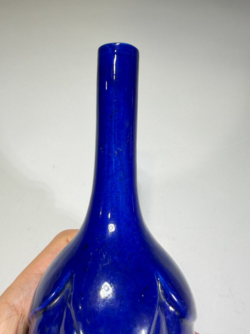 清中期 茄皮紫釉长颈瓶 - 图6