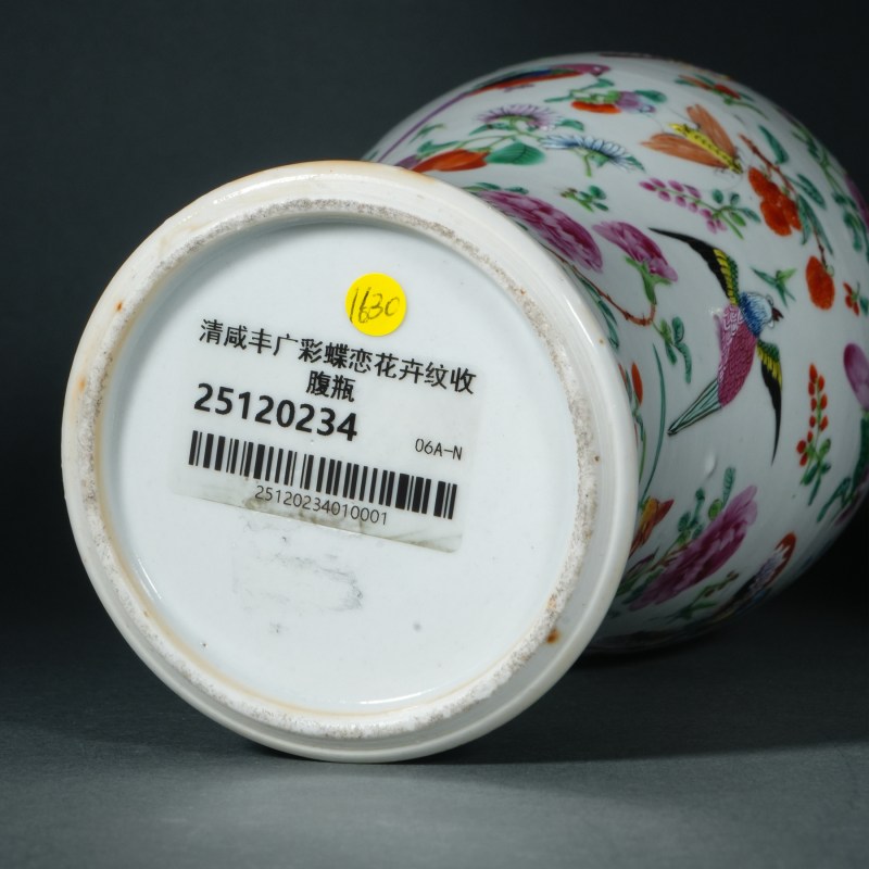 清中期 广彩花蝶纹梅瓶 - 图5