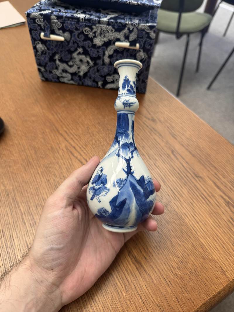 清康熙 青花漁夫圖瓶 | Santos Collection | A fine Chinese blue and white 'fishermen' vase, Qing dynasty, Kangxi period - 图15