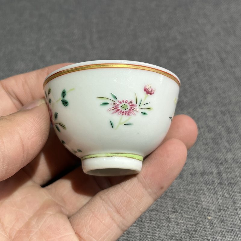 清光绪粉彩花鸟茶圆 - 图6