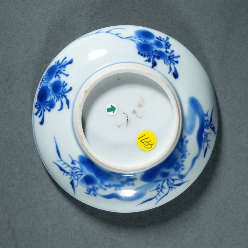 清康熙 青花荷莲纹印泥盒 - 图5