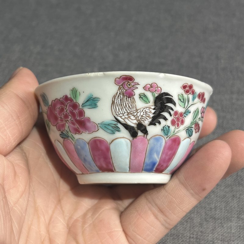 清雍正粉彩大吉图杯碟一套 - 图5